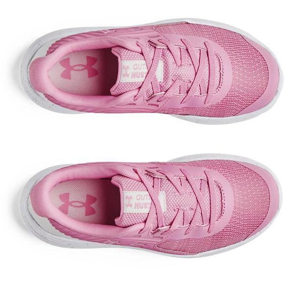 Under Armour Girl's Grade School Outhustle Shoes/Sneakers (Pink/White) Size 4.5 - Picture 3 of 5